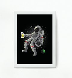 Quadro Astronauta tomando cerveja