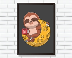 Quadro Bicho Preguiça na Lua na internet