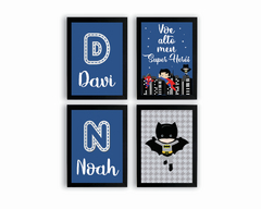 Quadros Super Heróis Baby Batman e Nomes Personalizados - comprar online