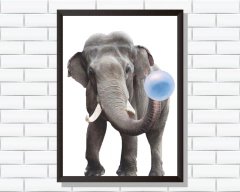 Quadro Elefante com chiclete na internet