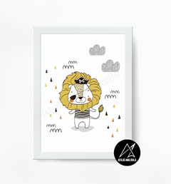 Quadro Infantil Leão Pirata