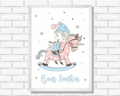 Quadro Infantil Menino no Unicórnio - comprar online