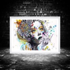 Quadro Abstrato Mulher Borboletas - comprar online