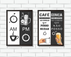Kit Quadros Am Pm Café Cerveja