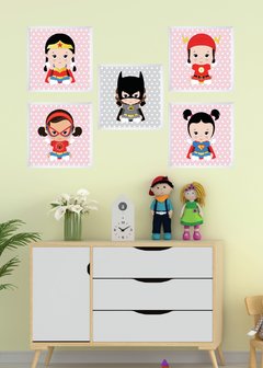 Quadros Super Heróis Meninas Quarto de Bebê na internet