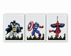 Quadros Super Heróis Batman, Capitão América e Homem Aranha na internet