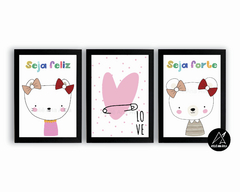 Quadros Infantis Seja Feliz Seja Forte - Ateliê Ana Ávila