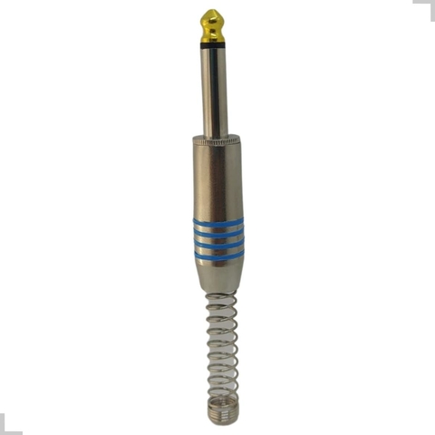 Plug P10 Mono Guitarras/Baixos Mola Espiral Ponta Níquel