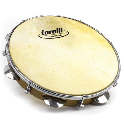 Pandeiro 10 Torelli Tp340 Capoeira Madeira E Pele Animal
