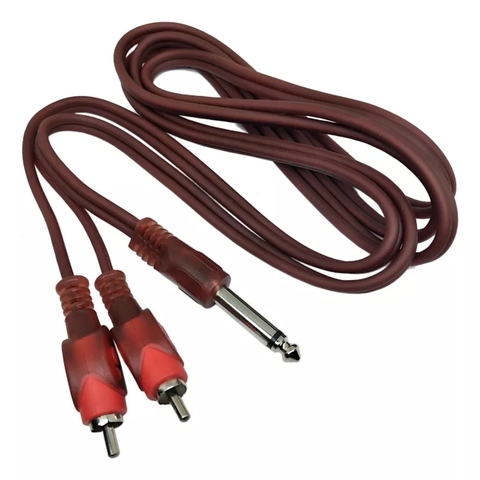 Cabo P10 Mono Para 2 Rca 1,8mts Profissional Áudio
