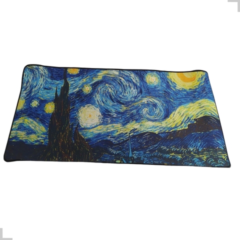Mouse Pad Gamer Grande Pintura Van Gogh Noite Estrelada