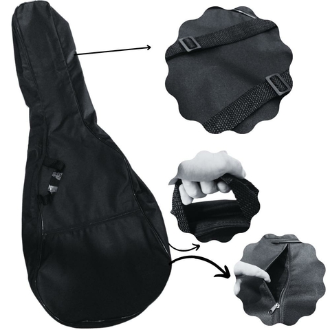 Bag Capa Estojo Violão Folk Com Bolso e Alça Simples Prado