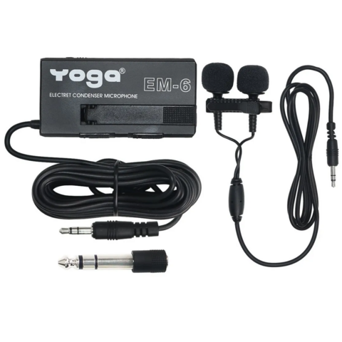 Microfone Lapela Profissional Yoga Em-6 P/ Celular E Câmera