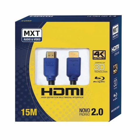 Cabo Mxt Hdmi 4k Ultra Hd Com Filtro 26awg Dourado 15 Metros