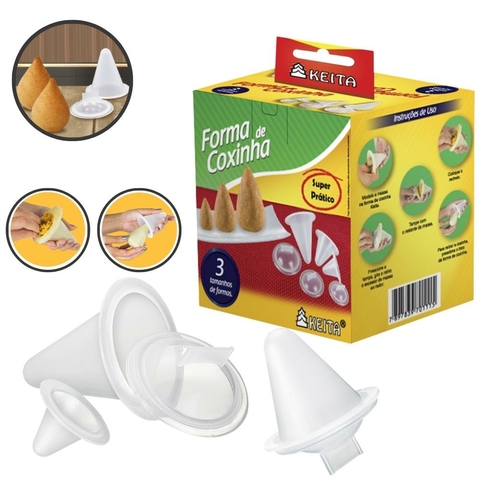 Kit Formas Para Fazer Coxinha Modeladora 3 Tamanhos Keita