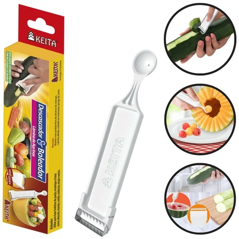 Descascador Furador Boleador Fruta Legumes Batata 2em1 Keita