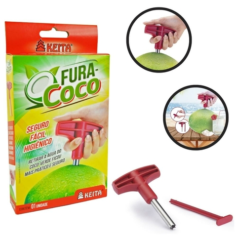 Furador de Coco Fura Coco Perfurador de Coco Manual Keita