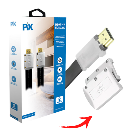 Cabo Hdmi 4k Flat Desmontável Ultra HD HdR 18GBPS 2.0 PIX