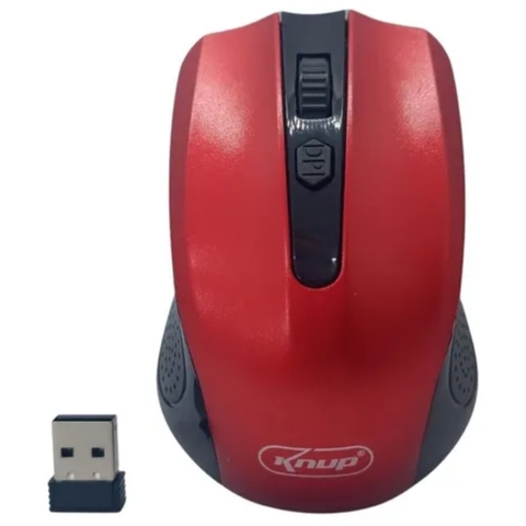 Mouse Sem Fio Para Notebook Computadores Kp-mu402 Vermelho