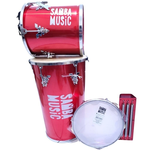 Kit Samba Music Rebolo, Repique De Mao, Reco-reco E Pandeiro