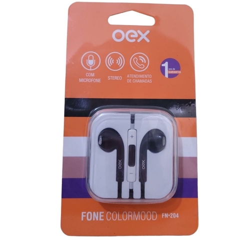 Fone de Ouvido Oex Colormood Intra-Auricular Preto - Oex