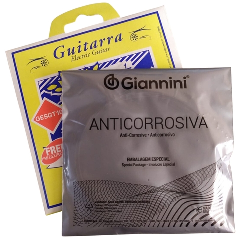 Encordoamento Cordas Guitarra Giannini 010 Canário Gesgt10