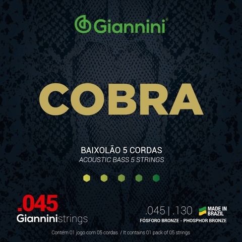 Encordoamento Para Baixolão 5 Cordas 045 GIANNINI GEEBASF5