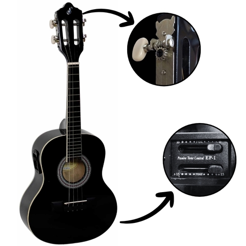 Cavaco Giannini Elétrico Preto Equalizador Cs-14 Ep Bk