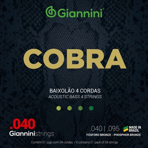 Encordoamento Baixolão 4 Cordas Giannini GEEBALF Bronze