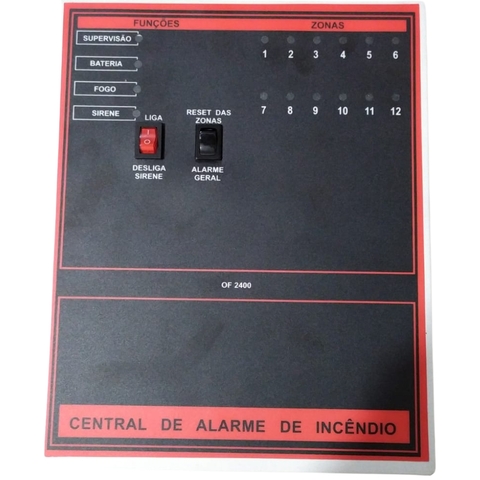 Central Alarme De Incêndio 12 Setores 12v Aprovada Bombeiro