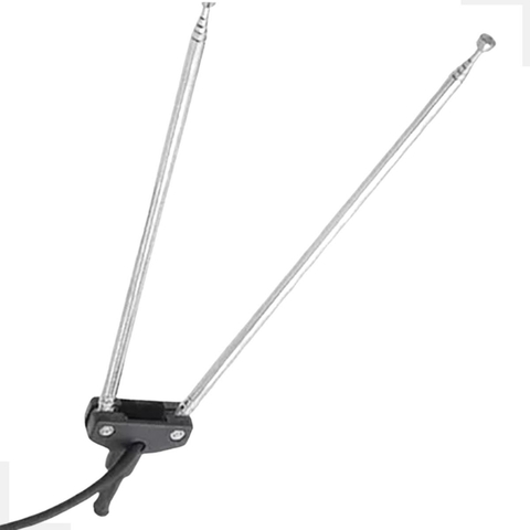 Antena Telescopica Tv 5 Estágios Conexão Dupla Com Fita 1m