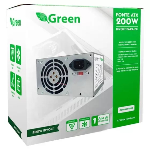 Fonte Green ATX 200W Real Bivolt Para PC