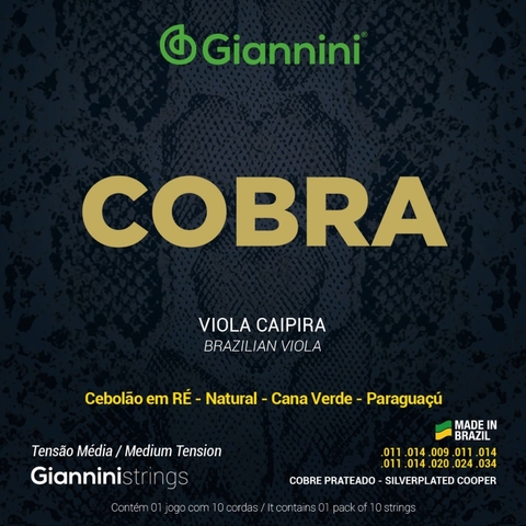 Encordoamento Viola Giannini Cobra Cobre Prateado Média