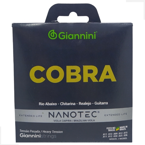 Encordoamento Viola Giannini Nanotec Cobra Níquel Pesada