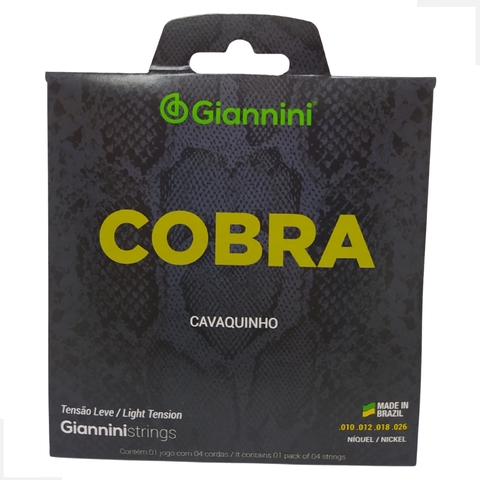 Encordoamento Cavaquinho Giannini Cobra Níquel Leve 010/026