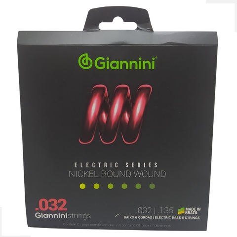 Encordoamento Contrabaixo 6 Cordas Giannini Pesado .032/.135