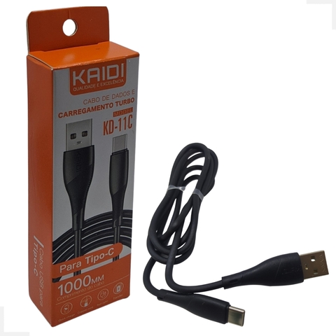 Cabo De Dados e Carregamento/USB Tipo C 1Mt KAIDI KD-11C