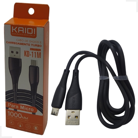 Cabo De Dados e Carregamento/USB Tipo V8 1Mt KAIDI KD-11M