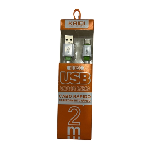 Cabo De Dados e Carregamento/USB Tipo C 2Mts KAIDI KD-336C