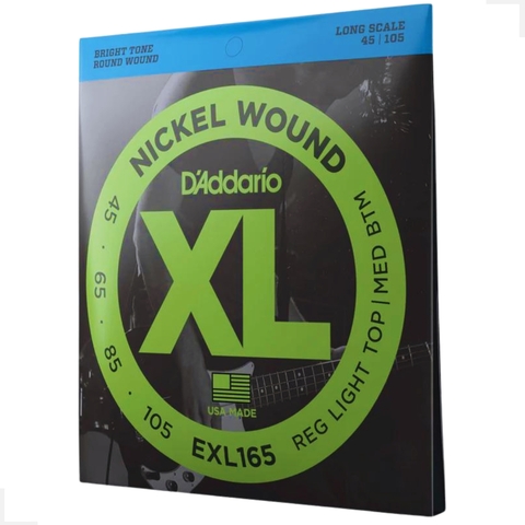 Encordoamento Daddario Baixo Nickel Wound 4 Cordas 45 EXL165