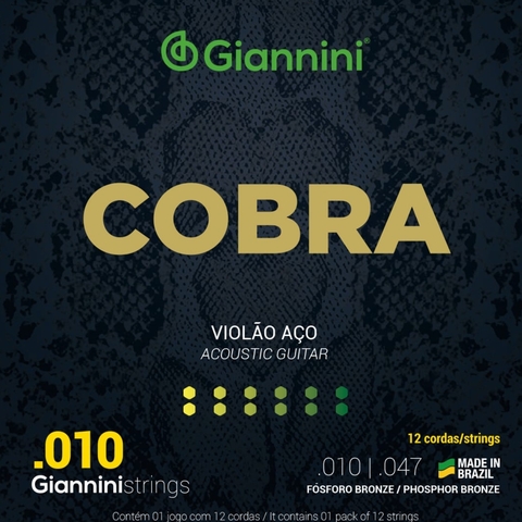 Encordoamento Violão 12 Cordas Giannini Fosforo GEEF12EF