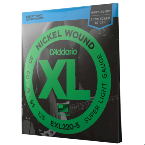 Encordoamento baixo 5 cordas D'addario EXL220-5