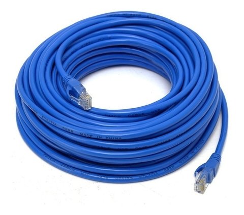 Cabo De Rede Azul 20 Metros Rj45 Crimpado Cftv Internet Lan