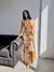 VESTIDO CORBATÍN ESTAMPADO LARGO DE TUL - comprar online