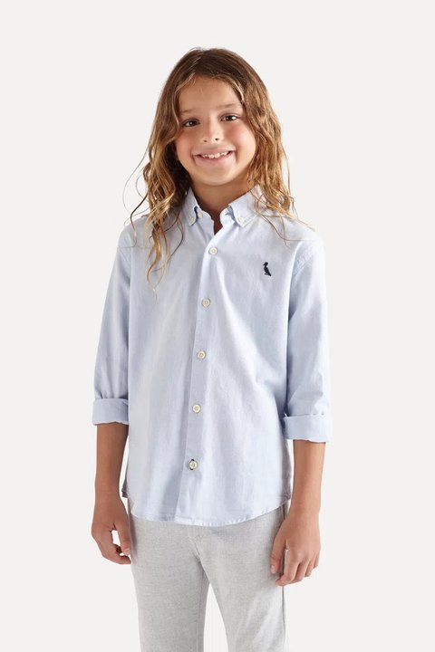 Camisa Infantil Oxford Azul Reserva Mini 0012349 (Disponível em 2 cores)