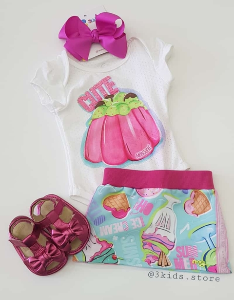 Conjunto Bebê Body E Saia Gelalina Mon Sucré 51198019024