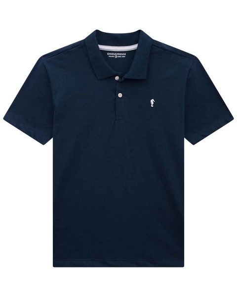 Polo Infantil Em Malha Marinho Om 1.009.608-M