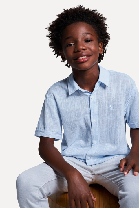 Camisa Infantil Flamê Leve Azul Reserva Mini 66689-A
