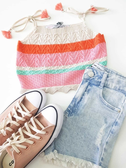 Top Teen Em Tricot Listrado Iam Authoria R3903