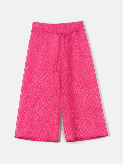 Calça Saída De Praia Infantil Rosa Animê Q0365